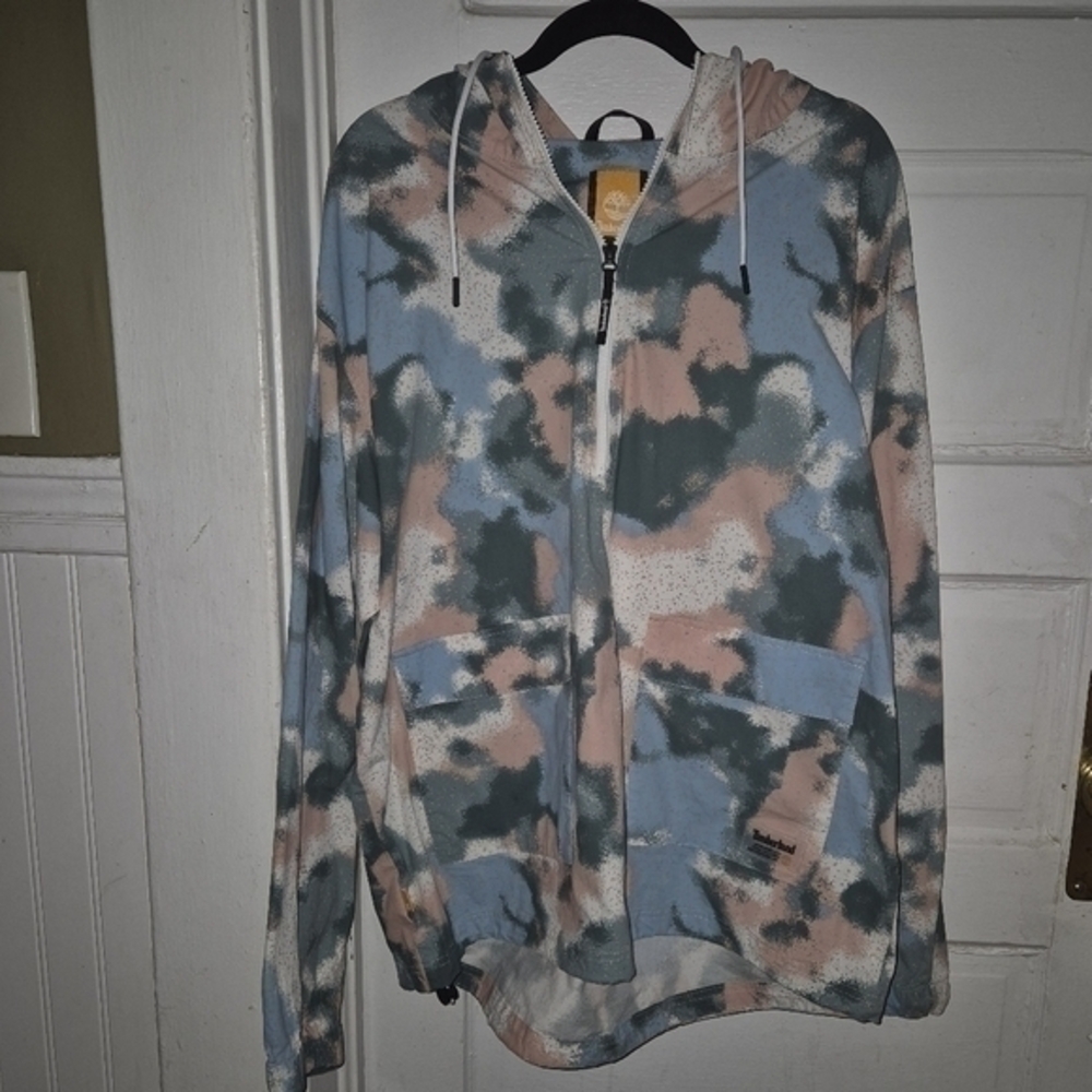 Timberland Camouflage Hoodie with Yellow Logo